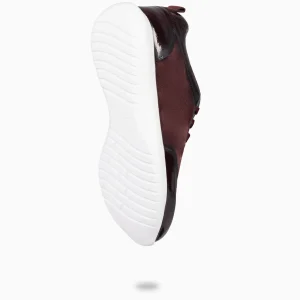 Deportivas<miMaO Loira - Zapatillas De Serraje Burdeos Con Charol Difuminado