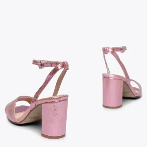 Sandalias De Tacón<miMaO Luna - Sandalia Metalizada Rosa Con Tacón