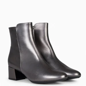 Botines De Mujer<miMaO Maia - Botin Serraje Mujer Plata Vieja