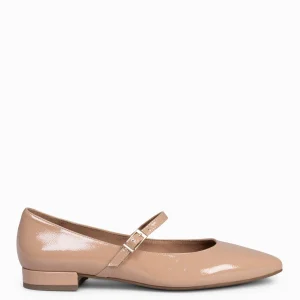 Mocasines Y Blucher<miMaO Merceditas - Zapatos Planos De Charol Con Hebilla Nude