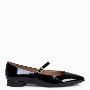 Mocasines Y Blucher<miMaO Merceditas - Zapatos Planos De Charol Con Hebilla Negro