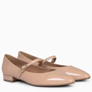 Mocasines Y Blucher<miMaO Merceditas - Zapatos Planos De Charol Con Hebilla Nude
