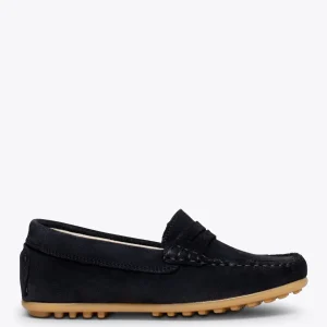 Zapato<miMaO Mocasin Mocasines Azul Marino Para Niños De Piel