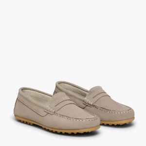 Zapato<miMaO Mocasin Mocasines Grises Para Niños De Piel