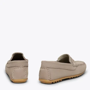 Zapato<miMaO Mocasin Mocasines Grises Para Niños De Piel
