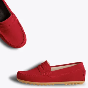 Zapato<miMaO Mocasin Mocasines Rojos Para Niños De Piel
