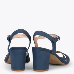 Sandalias De Tacón<miMaO Musa – Sandalias De Tacón Ancho Marino