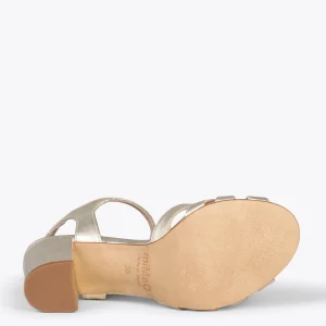 Sandalias De Tacón<miMaO Musa – Sandalias De Tacón Ancho Platino