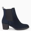 Botines De Mujer<miMaO New Chelsea - Botines De Cana Alta Con Tacón Para Mujer Azul Marino