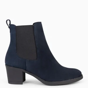 Botines De Mujer<miMaO New Chelsea - Botines De Cana Alta Con Tacón Para Mujer Azul Marino