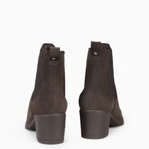 Botines De Mujer<miMaO New Chelsea - Botines De Cana Alta Con Tacón Para Mujer Marron
