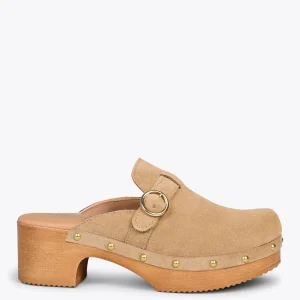 Sandalias De Tacón<miMaO Niza – Zuecos Con Tacón Bajo Y Plataforma Arena