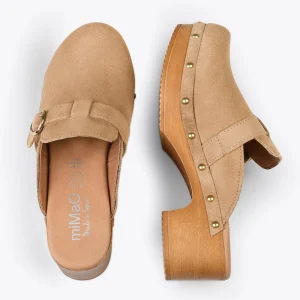 Sandalias De Tacón<miMaO Niza – Zuecos Con Tacón Bajo Y Plataforma Arena