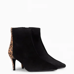 Botines De Mujer<miMaO Nuit - Botin Con Tacón Fino Negro Leopardo