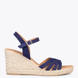 Esparto Y Alpargatas<miMaO Oyambre - Sandalias Con Cuna De Esparto Cangrejera Azul Marino