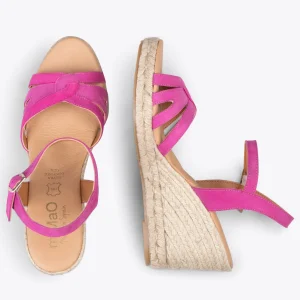 Esparto Y Alpargatas<miMaO Oyambre - Sandalias Con Cuna De Esparto Cangrejera Fucsia