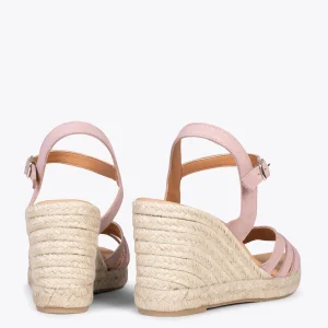 Esparto Y Alpargatas<miMaO Oyambre - Sandalias Con Cuna De Esparto Cangrejera Rosa