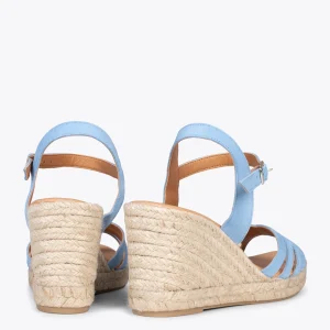 Esparto Y Alpargatas<miMaO Oyambre - Sandalias Con Cuna De Esparto Cangrejera Azul