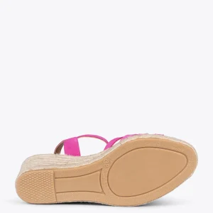 Esparto Y Alpargatas<miMaO Oyambre - Sandalias Con Cuna De Esparto Cangrejera Fucsia