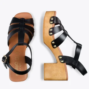 Sandalias De Tacón<miMaO Paradise – Sandalias De Madera Cangrejeras Negro