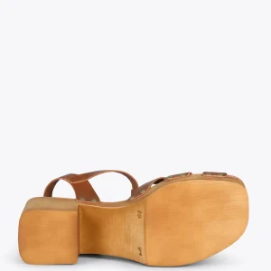 Sandalias De Tacón<miMaO Paradise – Sandalias De Madera Cangrejeras Camel