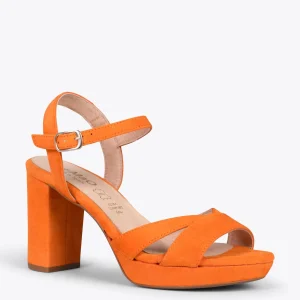Sandalias De Tacón<miMaO Paris – Sandalias De Fiesta Con Tacón Alto Y Plataforma Naranja