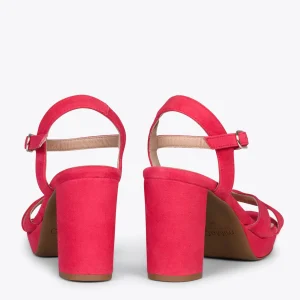 Sandalias De Tacón<miMaO Paris – Sandalias De Fiesta Con Tacón Alto Y Plataforma Rojo
