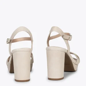 Sandalias De Tacón<miMaO Paris – Sandalias De Fiesta Con Tacón Alto Y Plataforma Beige