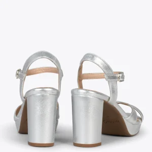 Sandalias De Tacón<miMaO Paris – Sandalias De Fiesta Con Tacón Alto Y Plataforma Plata