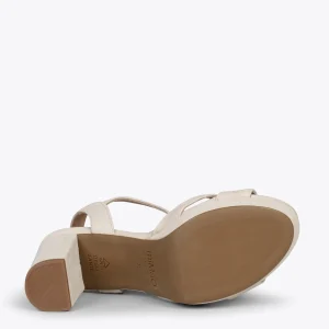 Sandalias De Tacón<miMaO Paris – Sandalias De Fiesta Con Tacón Alto Y Plataforma Beige