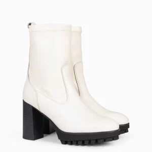 Botines De Mujer<miMaO Phoenix - Botin Alto Stretch Beige