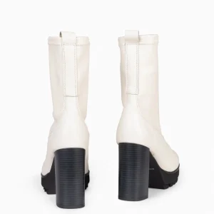 Botines De Mujer<miMaO Phoenix - Botin Alto Stretch Beige