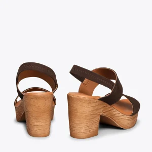 Sandalias De Tacón<miMaO Plataforma Sandalias De Plataforma Cafe Con Tiras