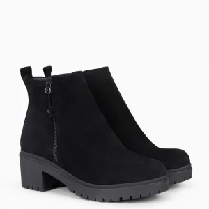 Botines De Mujer<miMaO Pop - Botin De Piel Negro Hidrofugo