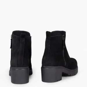Botines De Mujer<miMaO Pop - Botin De Piel Negro Hidrofugo