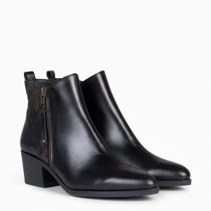 Botines De Mujer<miMaO Rebecca - Botines Con Tacón Para Mujer Negro Y Bronce