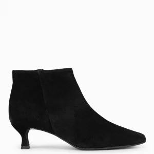 Botines De Mujer<miMaO Royal - Botines Tacón Bajo Negro Serraje