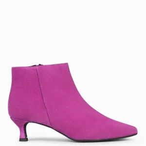 Botines De Mujer<miMaO Royal - Botines Tacón Bajo Fucsia Serraje