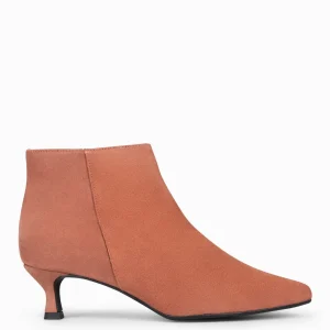 Botines De Mujer<miMaO Royal - Botines Tacón Bajo Teja Serraje