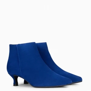 Botines De Mujer<miMaO Royal - Botines Tacón Bajo Azulon Serraje
