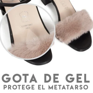 Sandalias De Tacón<miMaO Sandalia De Tacón Con Pelo Beige Oscuro Peluche