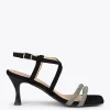 Sandalias De Tacón<miMaO Shiny - Sandalias De Tiras Brillantes Negro