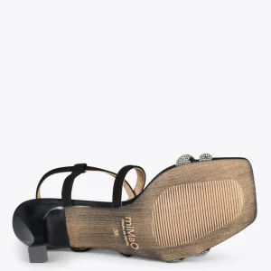 Sandalias De Tacón<miMaO Shiny - Sandalias De Tiras Brillantes Negro