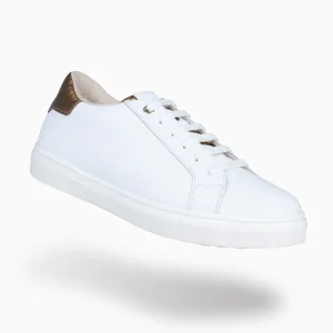 Deportivas<miMaO Sneaker - Zapatillas Casual De Mujer Blanco Bronce