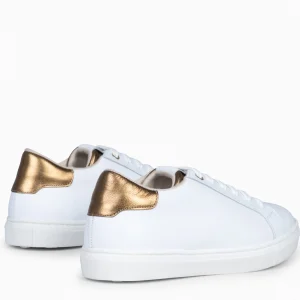Deportivas<miMaO Sneaker - Zapatillas Casual De Mujer Blanco Bronce