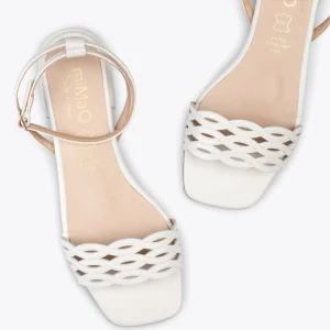 Sandalias De Tacón<miMaO Sofia - Sandalias Planas Hueso