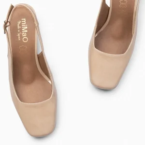Zapatos De Fiesta<miMaO Sophia - Zapato Tacón Ancho Destalonado Beige