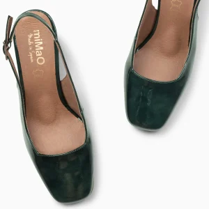 Zapatos De Fiesta<miMaO Sophia - Zapato Tacón Ancho Destalonado Verde