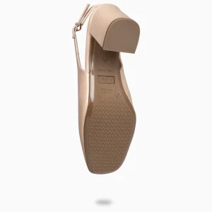 Zapatos De Fiesta<miMaO Sophia - Zapato Tacón Ancho Destalonado Beige