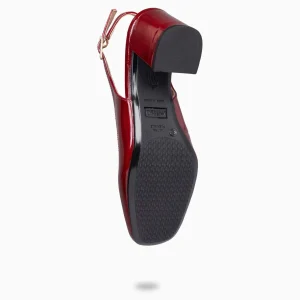Zapatos De Fiesta<miMaO Sophia - Zapato Tacón Ancho Destalonado Granate